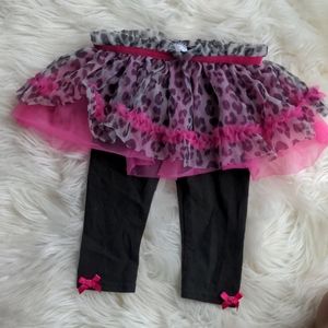 Leggings with attached tutu skirt
